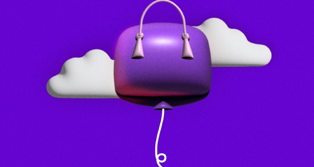 Louis Vuitton logo, violet realistic balloons, Louis Vuitton 3D